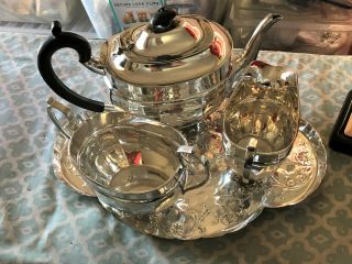 Solid Sterling Silver Bachelor Tea Set - S Blanckensee & Son Ltd - Chester 1932 2