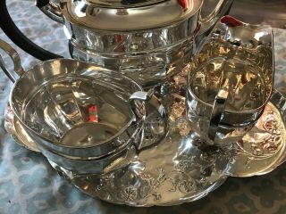 Solid Sterling Silver Bachelor Tea Set - S Blanckensee & Son Ltd - Chester 1932 3