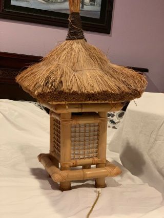 Antique Japanese Bamboo Lantern 1950s - Japanese art craft 2