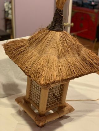 Antique Japanese Bamboo Lantern 1950s - Japanese art craft 4