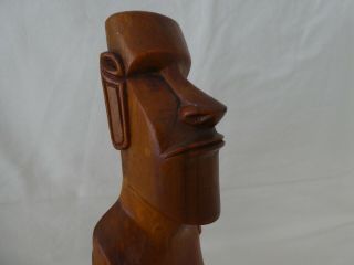 Vintage Rapa Nui Easter Island Wooden Moai Carving Polynesia 12