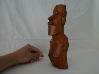 Vintage Rapa Nui Easter Island Wooden Moai Carving Polynesia