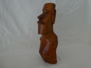 Vintage Rapa Nui Easter Island Wooden Moai Carving Polynesia 8