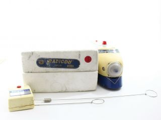 VINTAGE TRADE MARK TM RADICON HIKARI MONORAIL TYPE TRAIN JAPAN TIN BATTERY TOY 2 5