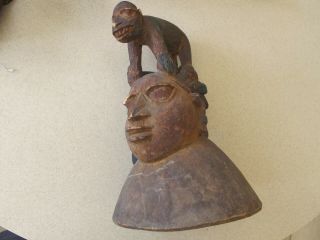 Yoruba Crest Head.  African Tribal Art With Provenance.  Rare And.