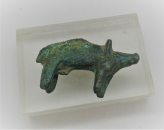 Scarce Circa 100bc - 100ad Ancient Celtic Bronze Boar Figurine Votive