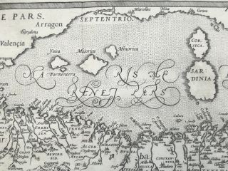 Ortelius Large Map North Africa Ship Sea Monster - 1592 4