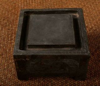 Chinese Antique Calligraphy Tool Carved Duan Inkstone Marked
