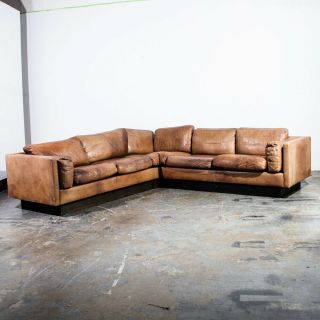 Mid Century Danish Modern Sofa Sectional Georg Thams Tan Leather Couch De Sede 4