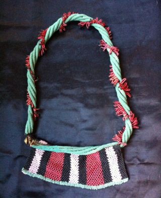 Antique African Zulu Xhosa Rare Coiled Beaded Cache Sexe