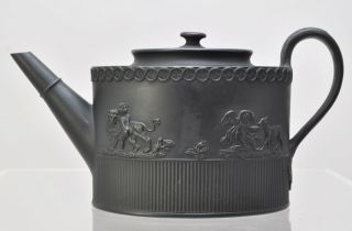 Rare 18th Century Antique Elijah Mayer Black Basalt Teapot 1790