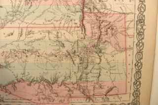 ANTIQUE HAND COLOR ENGRAVING MAP MEXICO & UTAH 1859 COLTON ' S GENERAL ATLAS 10