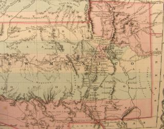 ANTIQUE HAND COLOR ENGRAVING MAP MEXICO & UTAH 1859 COLTON ' S GENERAL ATLAS 11