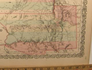 ANTIQUE HAND COLOR ENGRAVING MAP MEXICO & UTAH 1859 COLTON ' S GENERAL ATLAS 8