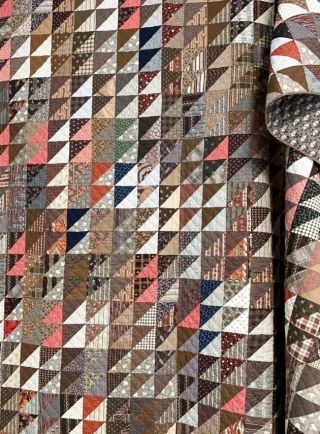 Incredible C 1870s Birds In The Air Quilt Antique 2,  170 Triangles Centennial