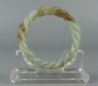 Chinese Exquisite Hand - Carved Hetian Jade Bracelet