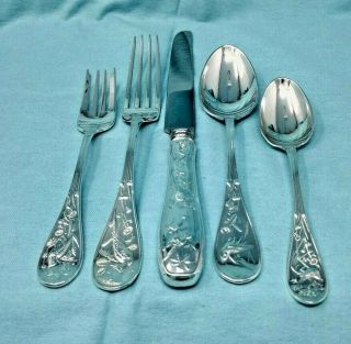 TIFFANY & CO Sterling Silver Five - Piece Audubon Flatware Set Silverware 2