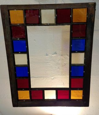 ANTIQUE QUEEN ANNE STAINED GLASS WINDOW,  CIRCA 1800s,  RESTORED 2