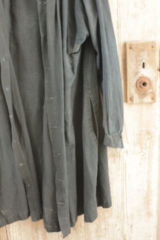 Biaude Shirt or Smock Antique French Work clothes Indigo blue dyed linen garment 8