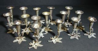 16 Sterling (. 800) Place Card Holders With Bud Vases -