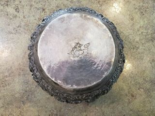 Antique Sterling Silver 791 Grams India Themed 3D Repoussé Centerpiece Bowl 6