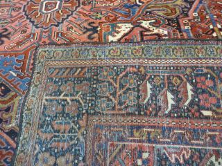 9 ' X 12 ' Antique Hand Made Persian Heriz Serapi Wool Rug Decorative Organic 12