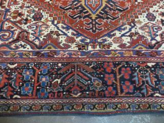 9 ' X 12 ' Antique Hand Made Persian Heriz Serapi Wool Rug Decorative Organic 7