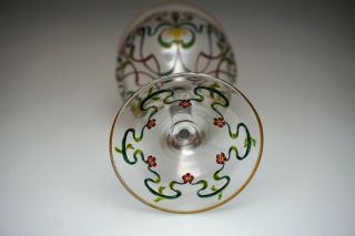 Incredible Austrian Enameled Wine Stem Myers Neff Theresienthal Glass - B 6