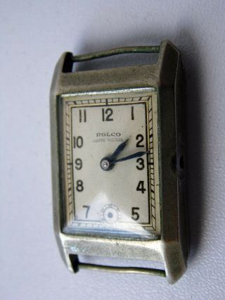 Vintage Art Deco Design Swiss Made Rolco Rolex James Walker 15 Rubis Wristwatch