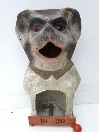 Great,  antique French passe - boules,  paper - maché,  1900 ' s,  Fairground game,  DOG 2