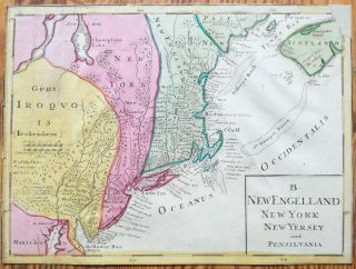 Homann Engraved Map America York Pennsylvania England 1740