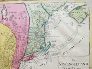 Homann Engraved Map America York Pennsylvania England 1740 2