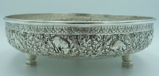 Vintage Burmese Silver Fruit Bowl Stamped 