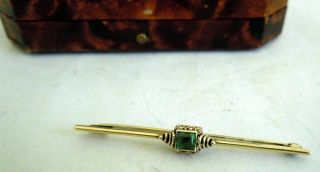 FABERGE Antique Imperial RUSSIAN BROOCH Tie Pin with Emerald stone,  56 gold. 4