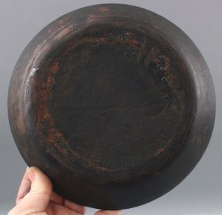 Small Antique 19thC Pennsylvania Primitive Redware Personal Plate, 10