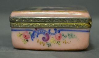 CONTINENTAL SNUFF BOX SOLID SILVER ENAMEL 19TH CENTURY WINTER SPORTS HALLMARKS 3