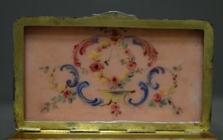CONTINENTAL SNUFF BOX SOLID SILVER ENAMEL 19TH CENTURY WINTER SPORTS HALLMARKS 7
