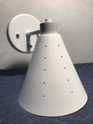 Mid Century Modern Sc77 Single Cone Wall Sconce No Switch On Back Plate White