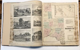OH Ohio Brown County Ripley Georgetown Sardinia Aberdeen 1876 Atlas Map Book 3