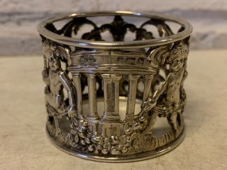 Antique John R.  Wendt Birmingham Sterling Silver Napkin Ring Cherub Decorations