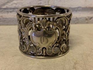 Antique John R.  Wendt Birmingham Sterling Silver Napkin Ring Cherub Decorations 3