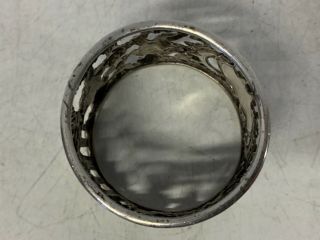 Antique John R.  Wendt Birmingham Sterling Silver Napkin Ring Cherub Decorations 6