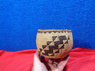 Antique Miniature Native American Indian Woven Basket 1