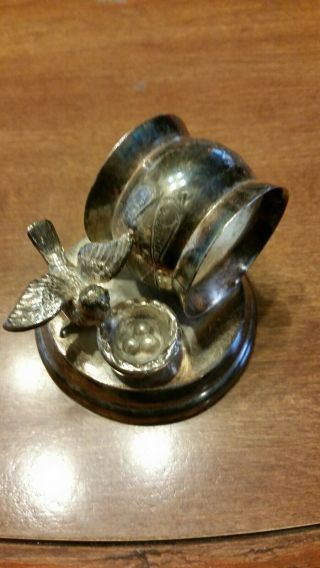 Antique Silverplate Figural Bird On Nest Napkin Ring Webster & Bro