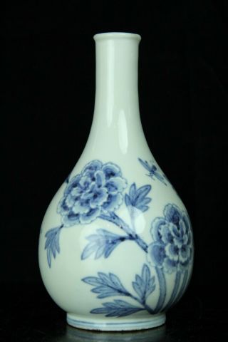Jul002 Korean Blue&white Porcelain Bottle Flower&butterfly