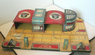 1930s Marx Tin Litho Greyhound Bus Terminal Toy Rare Piece Hard To Find