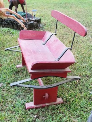 Vintage Wooden Seat for Wagon Antique Horse Carriage Buckboard Springs 3