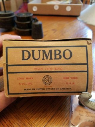 Walt Disney Dumbo tin litho toy windup with box 1941. 11