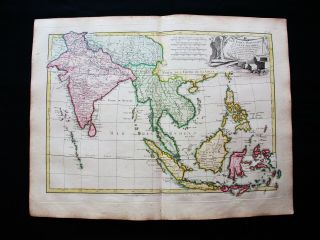 1778 Zannoni - Rare Map: Asia,  East Indies,  India,  Philippines,  Malacca,  Java.