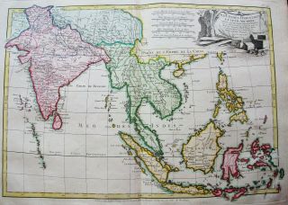 1778 ZANNONI - rare map: ASIA,  EAST INDIES,  INDIA,  PHILIPPINES,  MALACCA,  JAVA. 2